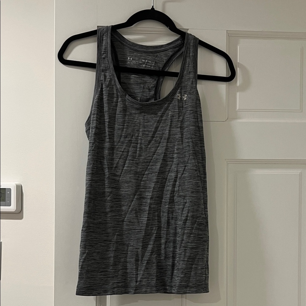 Under Armour Women's Heather Charcoal Gray Racerback Tank
